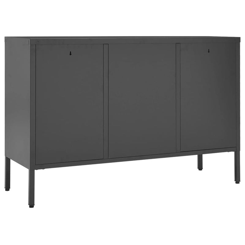 Sideboard Anthrazit 105x35x70 cm Stahl und Hartglas