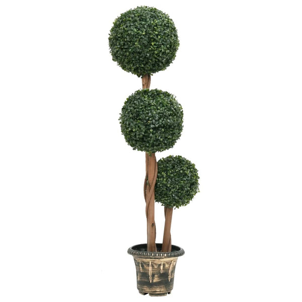 Künstlicher Buchsbaum mit Topf Kugelform Grün 119 cm