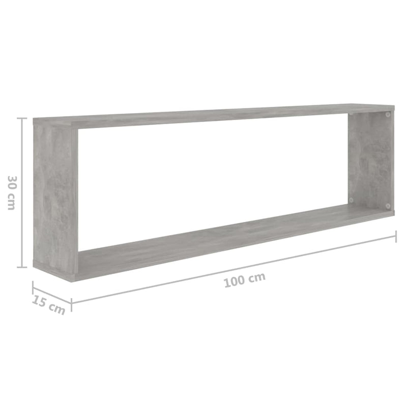 Würfelregale 4 Stk. Betongrau 100x15x30 cm Holzwerkstoff