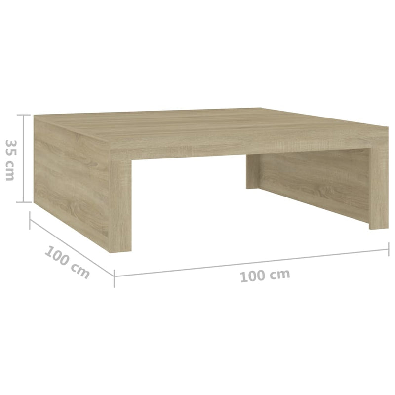 Couchtisch Sonoma-Eiche 100x100x35 cm Holzwerkstoff