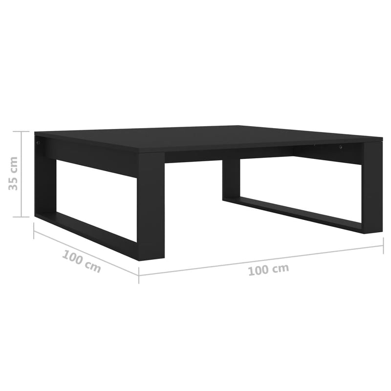 Couchtisch Schwarz 100x100x35 cm Holzwerkstoff