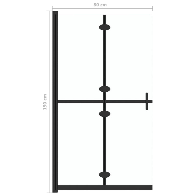 Faltbare begehbare Duschwand Transparentes ESG Glas 80x190 cm