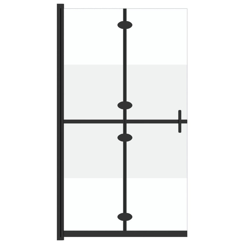 Faltbare begehbare Duschwand Halbmattiertes ESG-Glas 80x190 cm