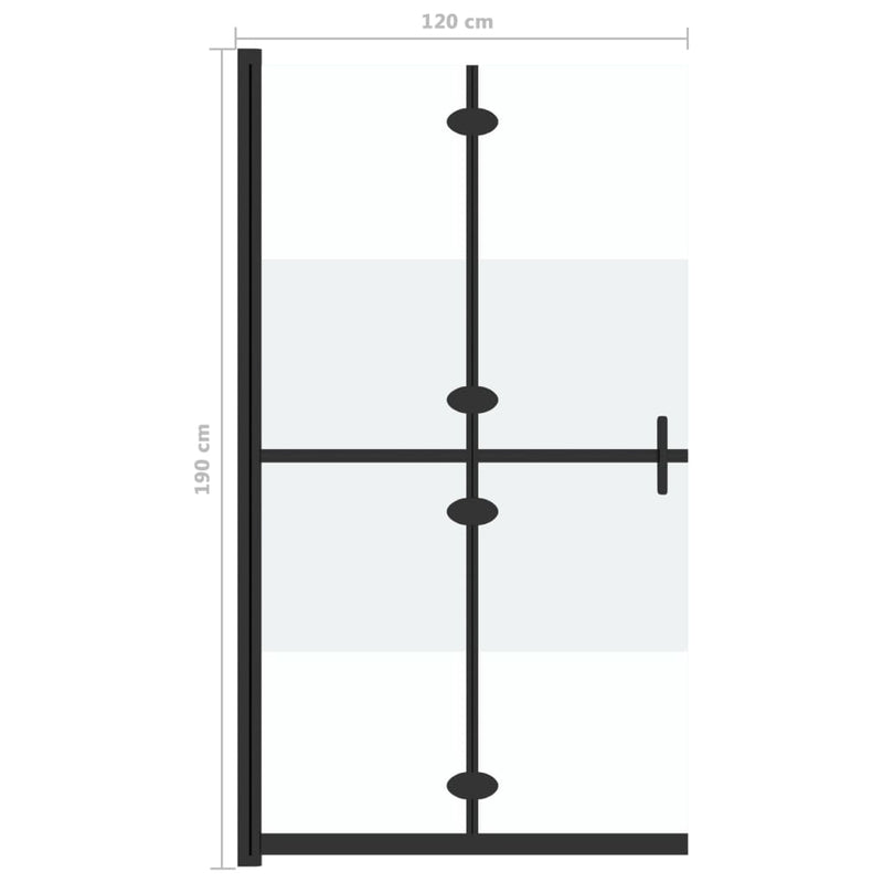 Faltbare begehbare Duschwand Halbmattiertes ESG-Glas 120x190 cm