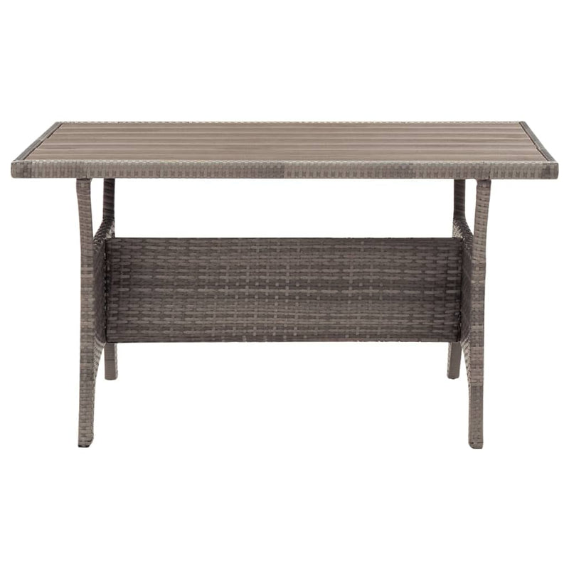 Gartentisch Grau 120x70x66 cm Poly Rattan