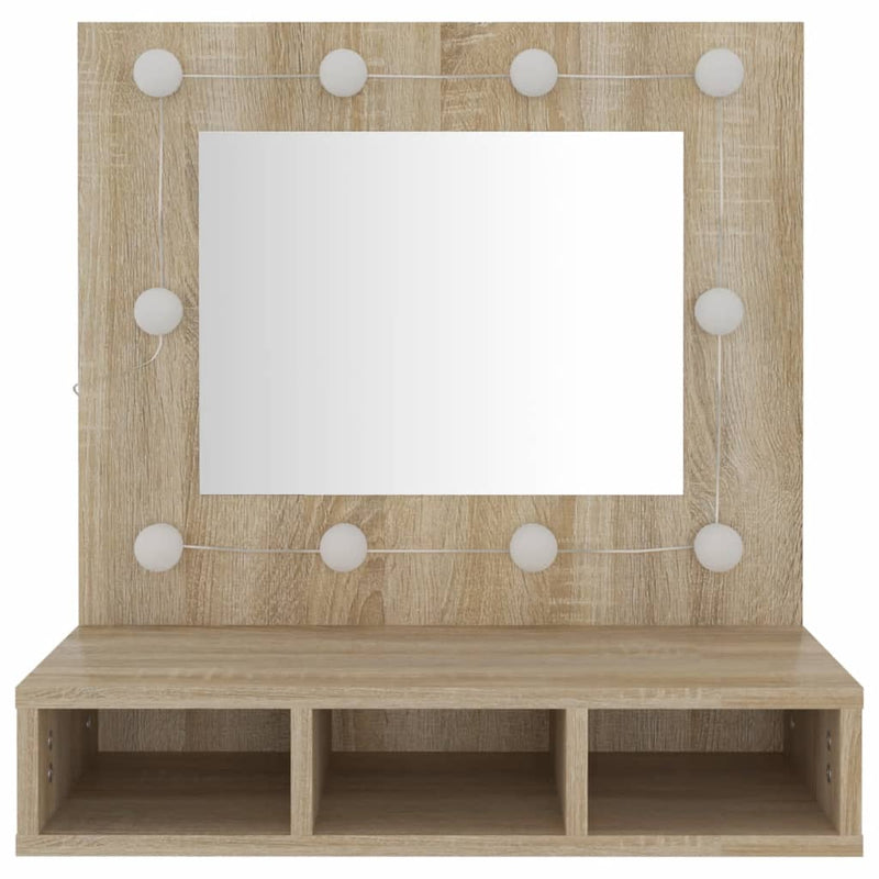 Spiegelschrank mit LED Sonoma-Eiche 60x31,5x62 cm