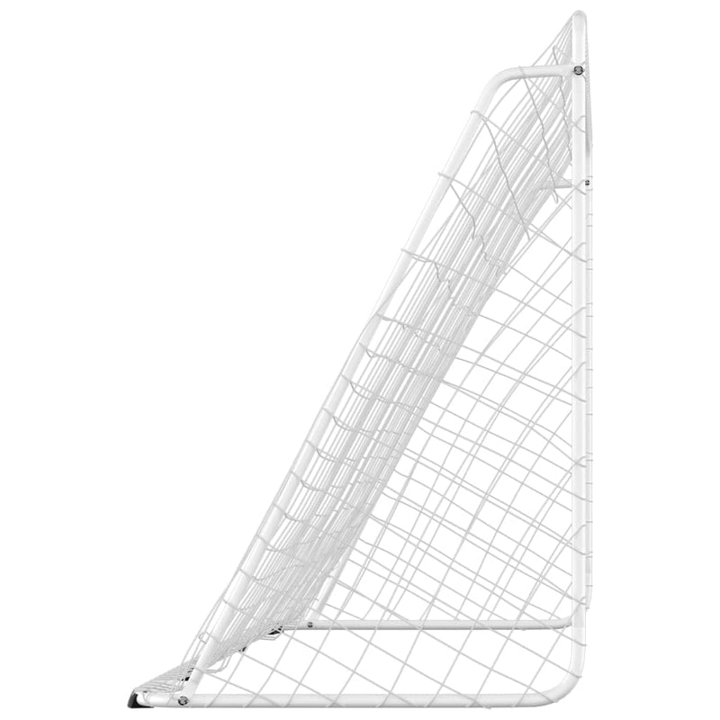 Fußballtor mit Netz Weiß 366x122x182 cm Stahl