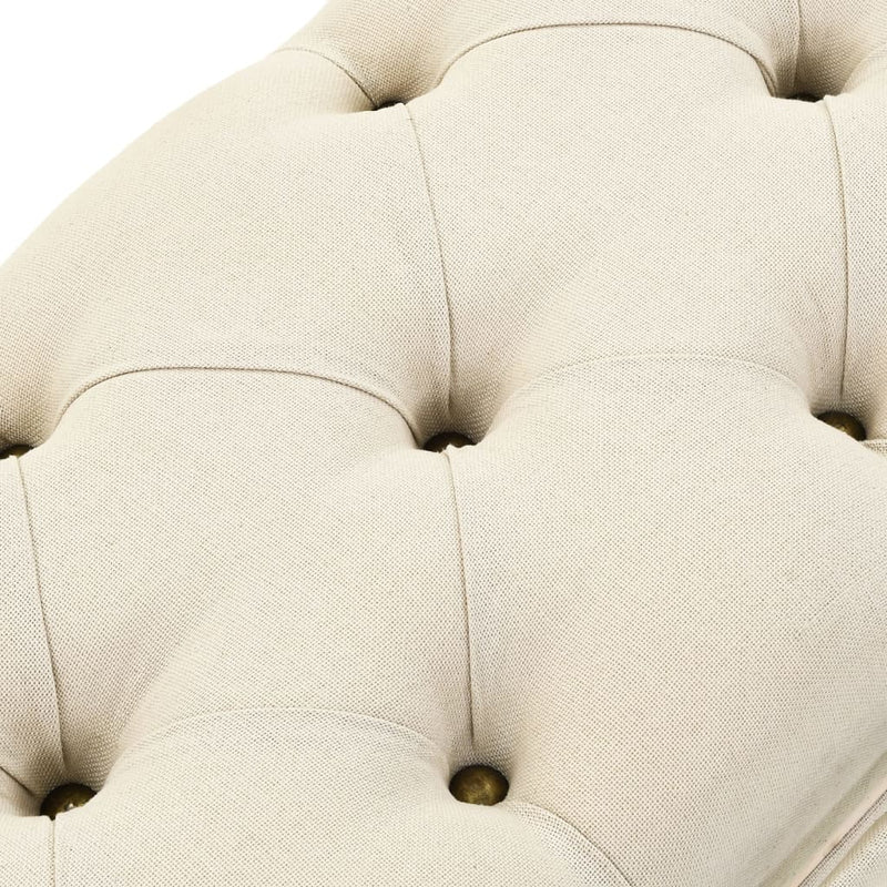 Sitzbank mit Stauraum 110 cm Creme Massivholz Tanne und Stoff