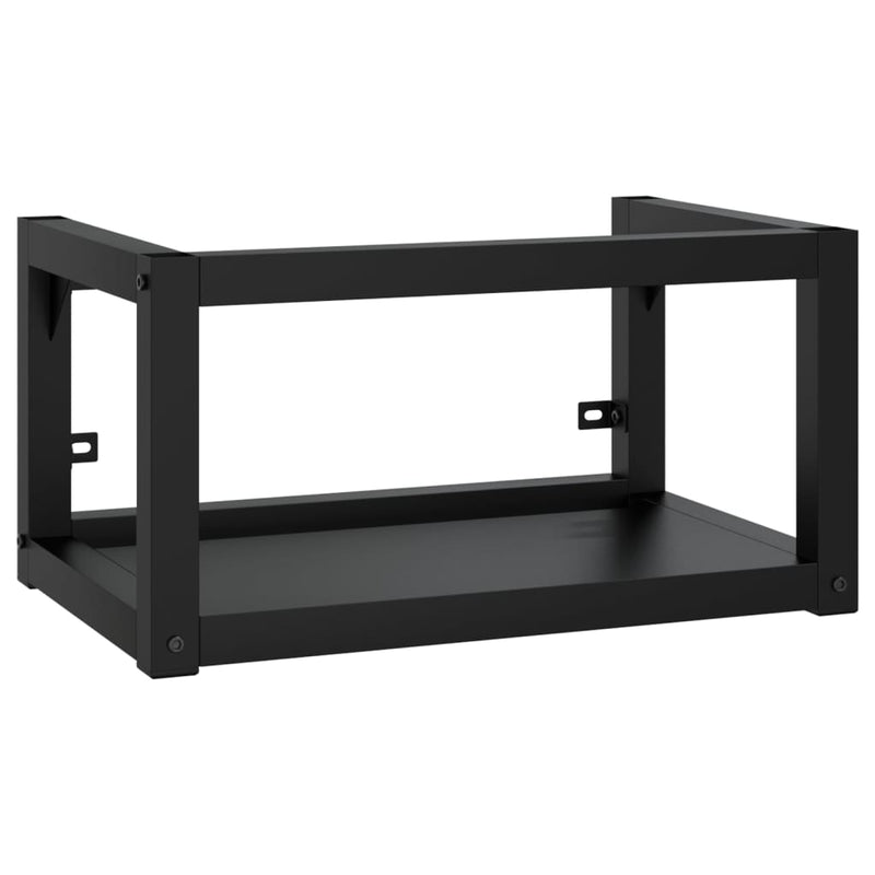 Badezimmer Wand-Waschtischgestell Schwarz 59x38x31 cm Eisen