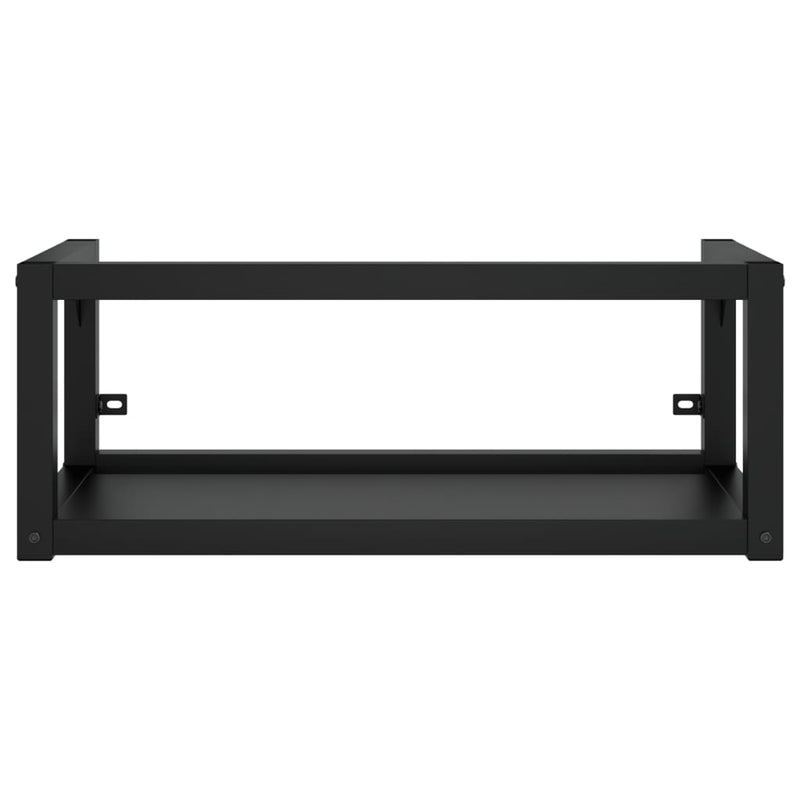 Badezimmer Wand-Waschtischgestell Schwarz 79x38x31 cm Eisen