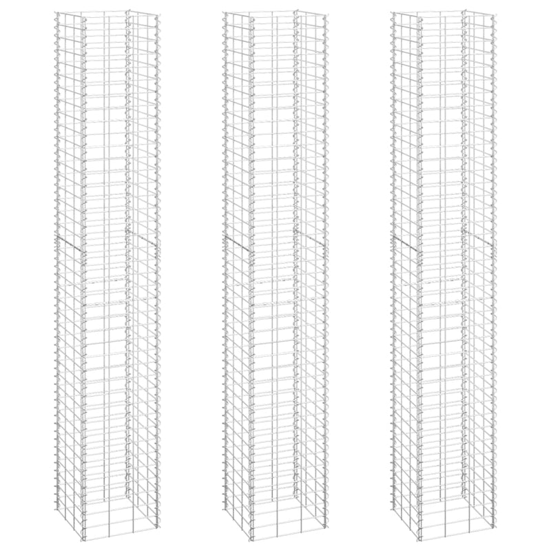 Gabionen-Hochbeete 3 Stk. 30x30x200 cm Eisen