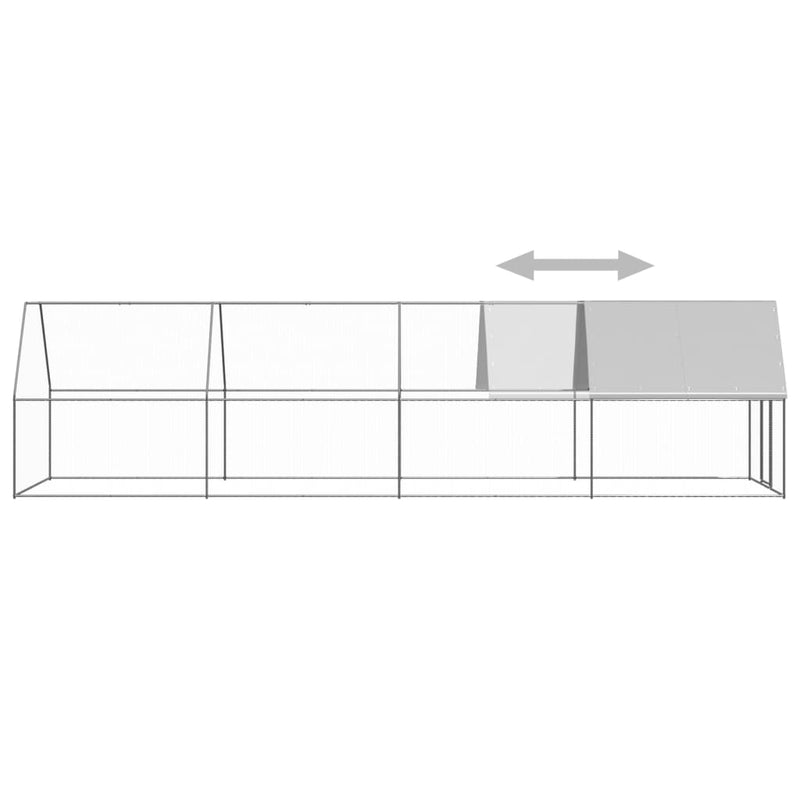 Outdoor-Hühnerkäfig 2x8x2 m Verzinkter Stahl