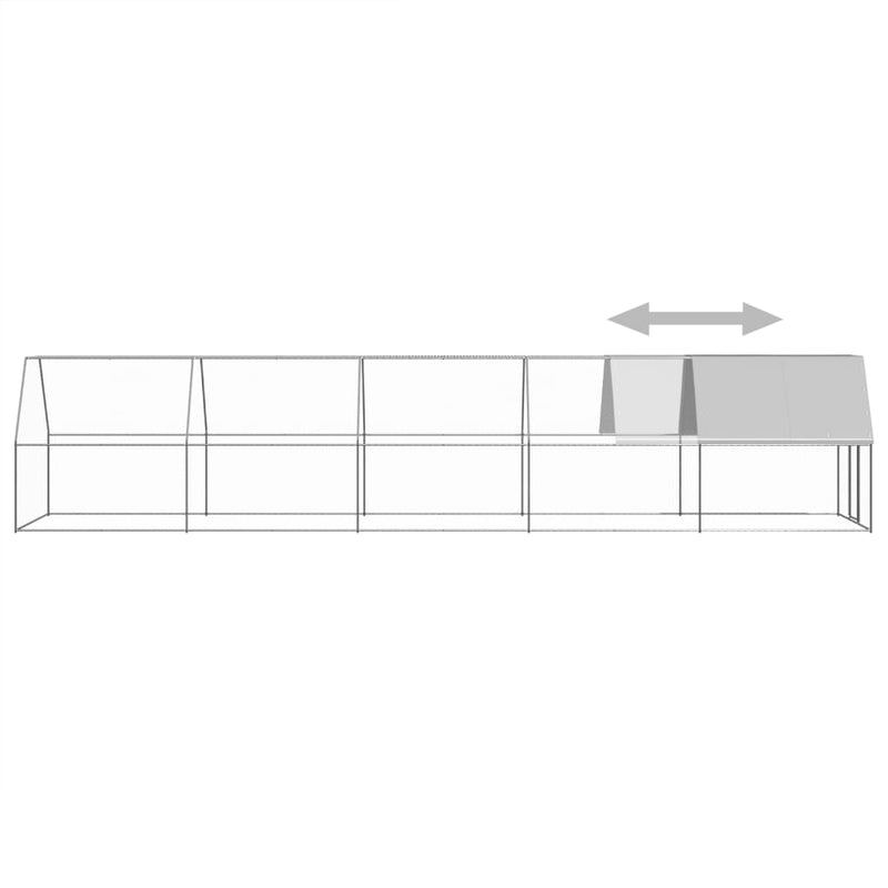 Outdoor-Hühnerkäfig 2x10x2 m Verzinkter Stahl