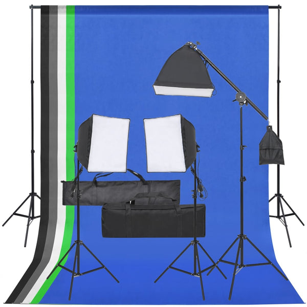 Fotostudio-Set mit Beleuchtung und Hintergrund