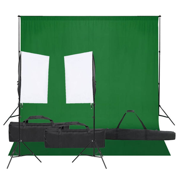 Fotostudio-Set mit Beleuchtung und Hintergrund