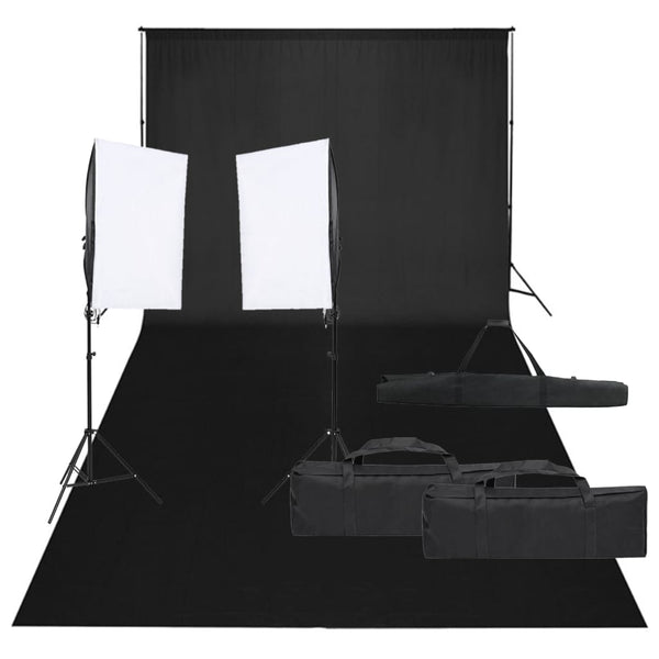 Fotostudio-Set mit Beleuchtung und Hintergrund