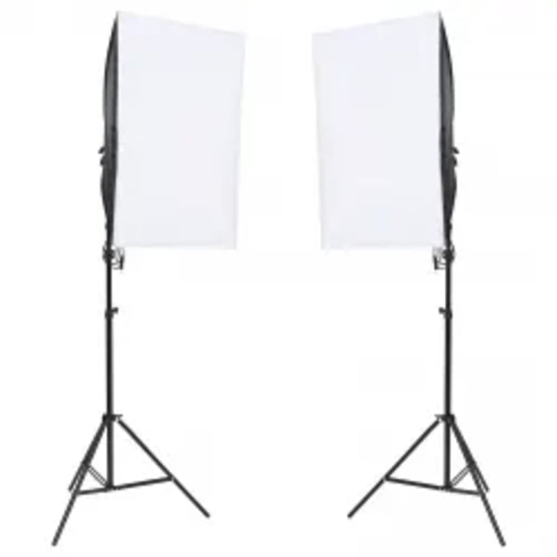 Fotostudio-Set mit Beleuchtung, Hintergrund und Reflektor