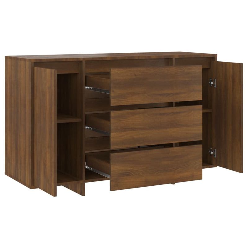 Sideboard mit 3 Schubladen Braun Eiche 120x41x75 cm