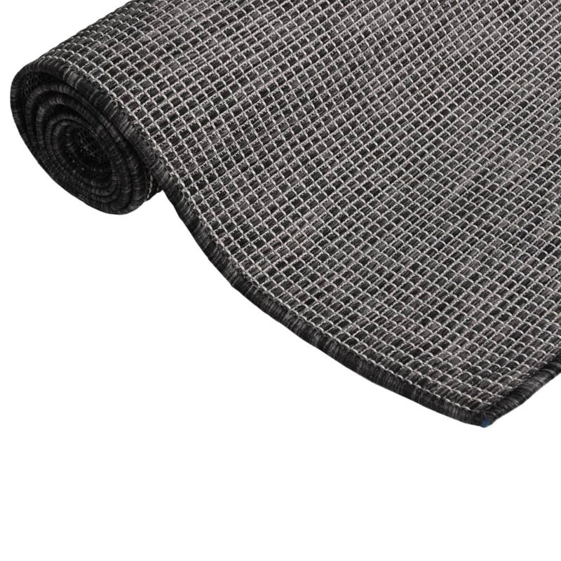 Outdoor-Teppich Flachgewebe 80x150 cm Grau