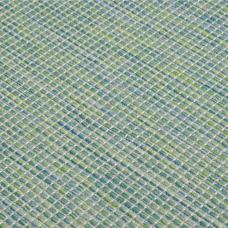 Outdoor-Teppich Flachgewebe 100x200 cm Türkis