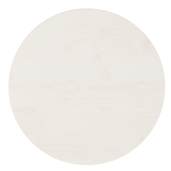 Tischplatte Weiß Ø40x2,5 cm Massivholz Kiefer