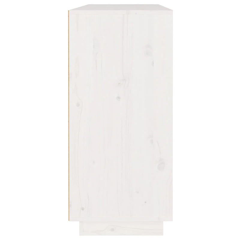Sideboard Weiß 110x34x75 cm Massivholz Kiefer