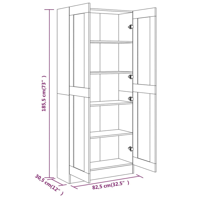 Bücherregal Braun Eichen-Optik 82,5x30,5x185,5 cm Holzwerkstoff