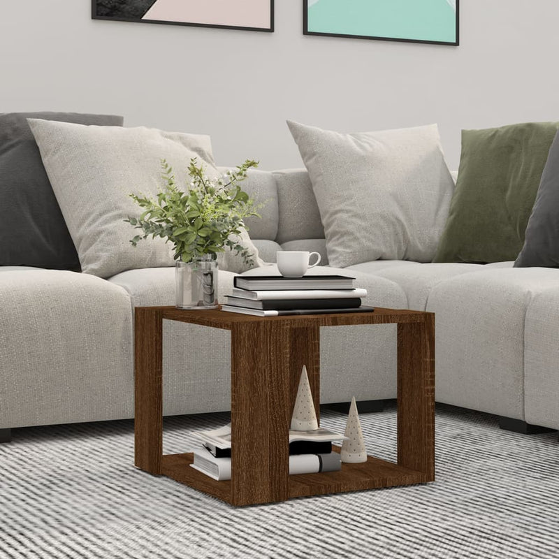 Couchtisch Braun Eichen-Optik 40x40x30 cm Holzwerkstoff