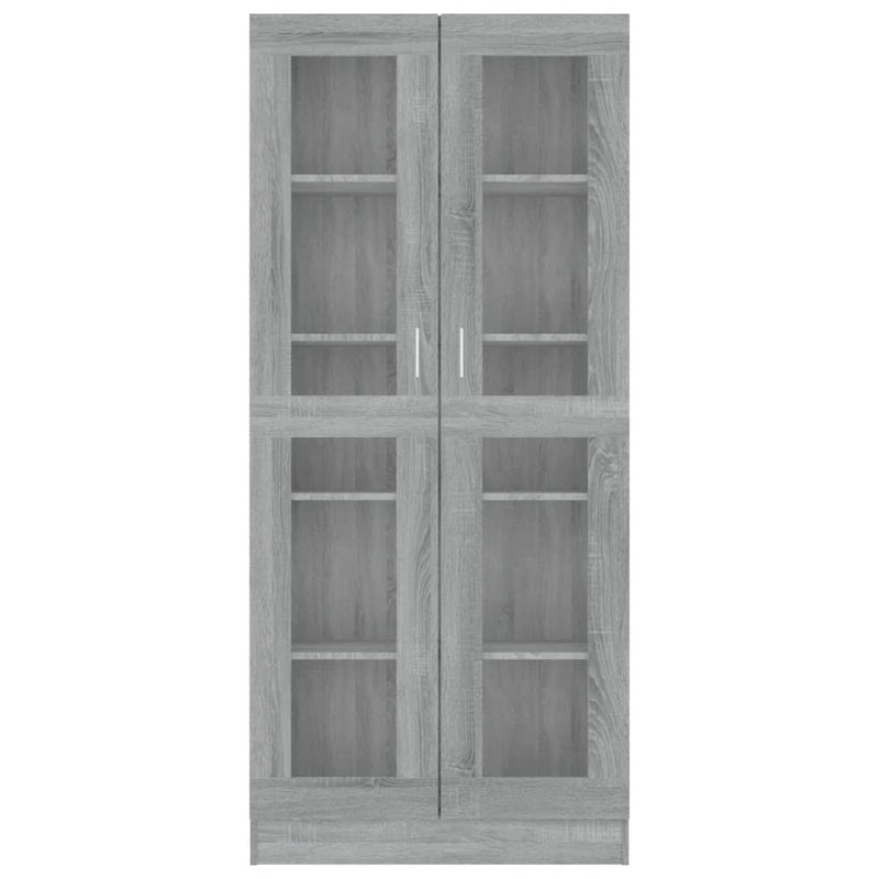 Vitrinenschrank Grau Sonoma 82,5x30,5x185,5 cm Holzwerkstoff