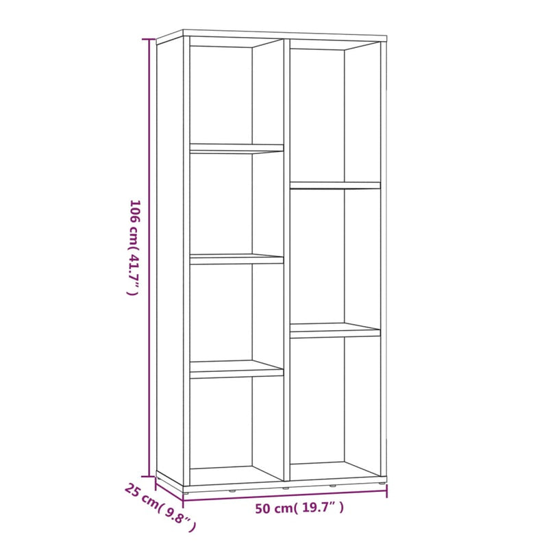 Bücherregal Grau Sonoma 50x25x106 cm