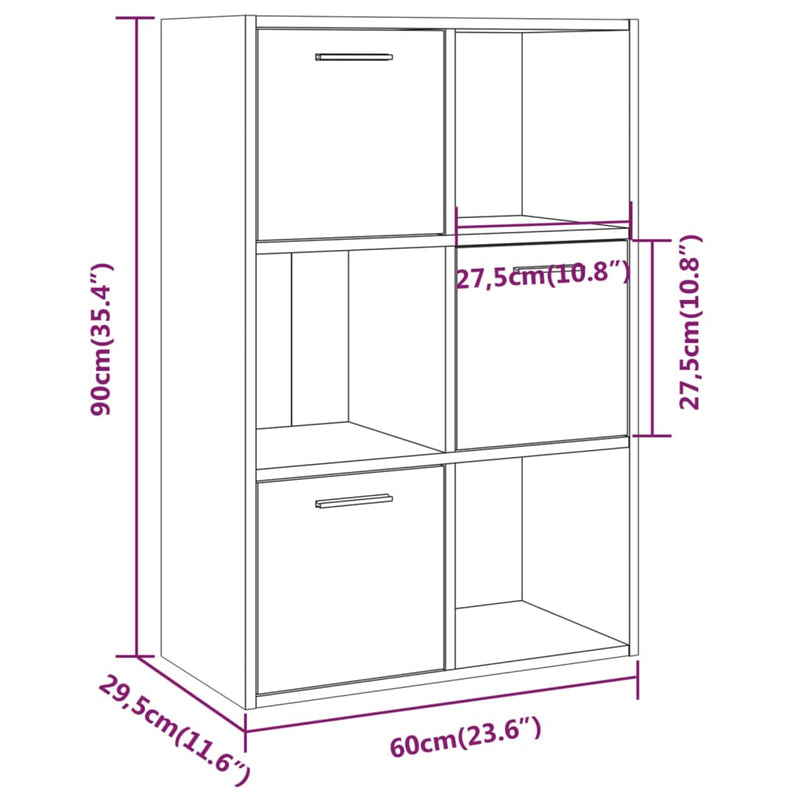 Lagerschrank Grau Sonoma 60x29,5x90 cm