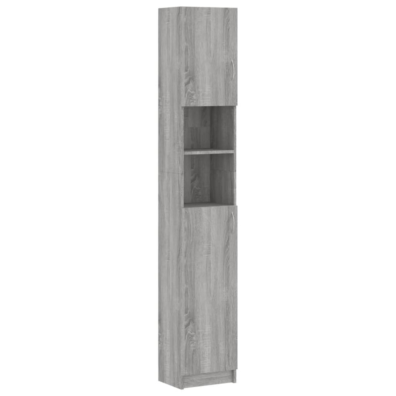 Badezimmerschrank Grau Sonoma 32x25,5x190 cm Holzwerkstoff