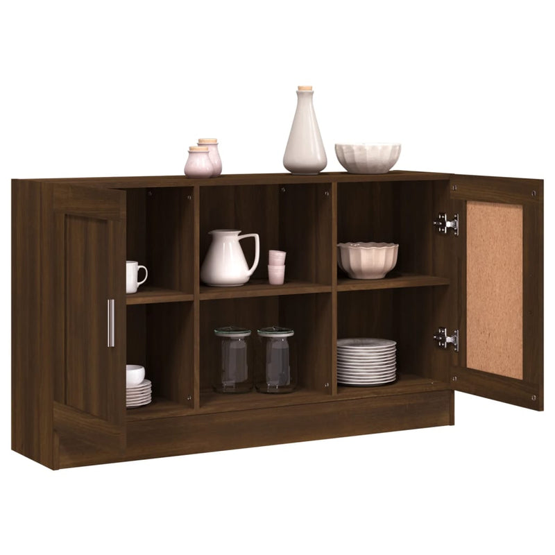 Sideboard Braun Eichen-Optik 120x30,5x70 cm Holzwerkstoff