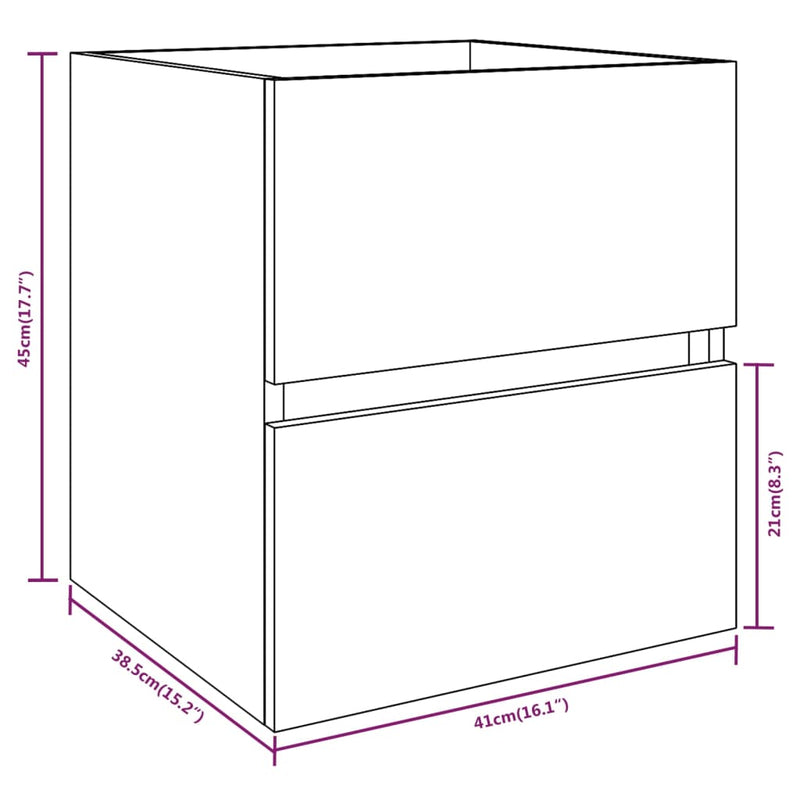 Waschbeckenunterschrank Grau Sonoma 41x38,5x45 cm Holzwerkstoff