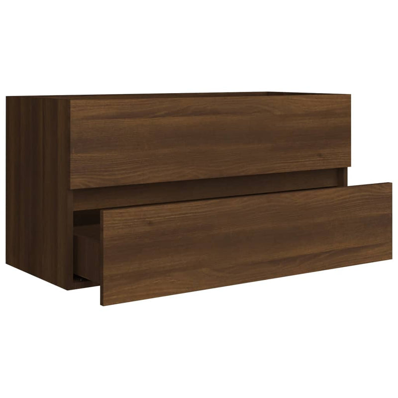 Waschbeckenschrank Braun Eiche 90x38,5x45 cm Holzwerkstoff