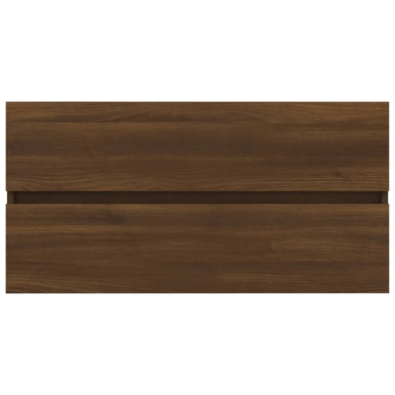 Waschbeckenschrank Braun Eiche 90x38,5x45 cm Holzwerkstoff