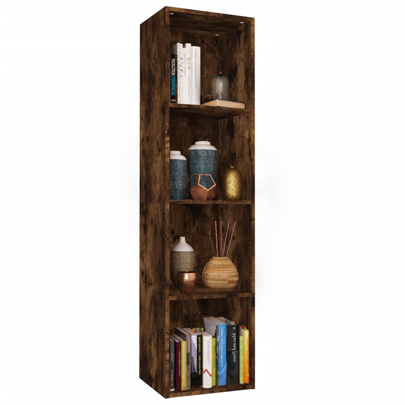 Bücherschrank/TV-Schrank Räuchereiche 36x30x143cm Holzwerkstoff