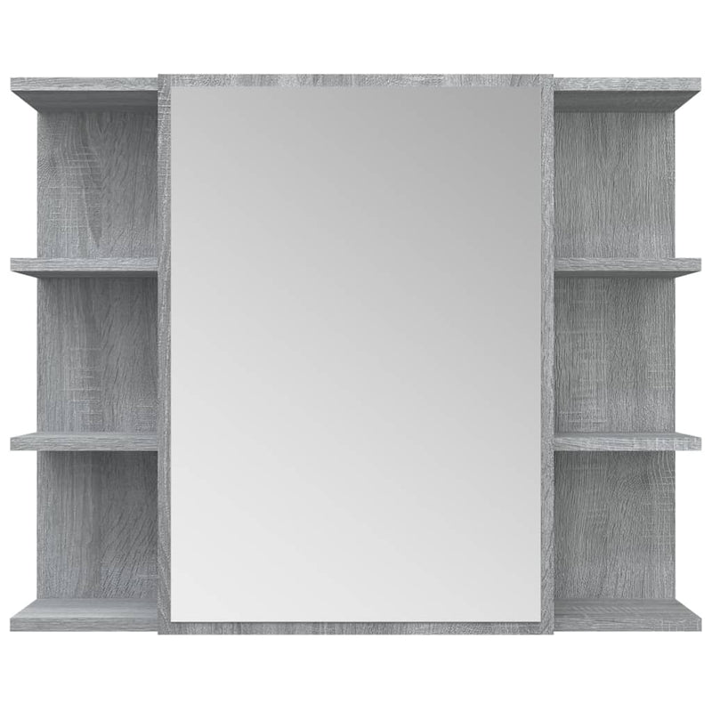 Bad-Spiegelschrank Grau Sonoma 80x20,5x64 cm Holzwerkstoff