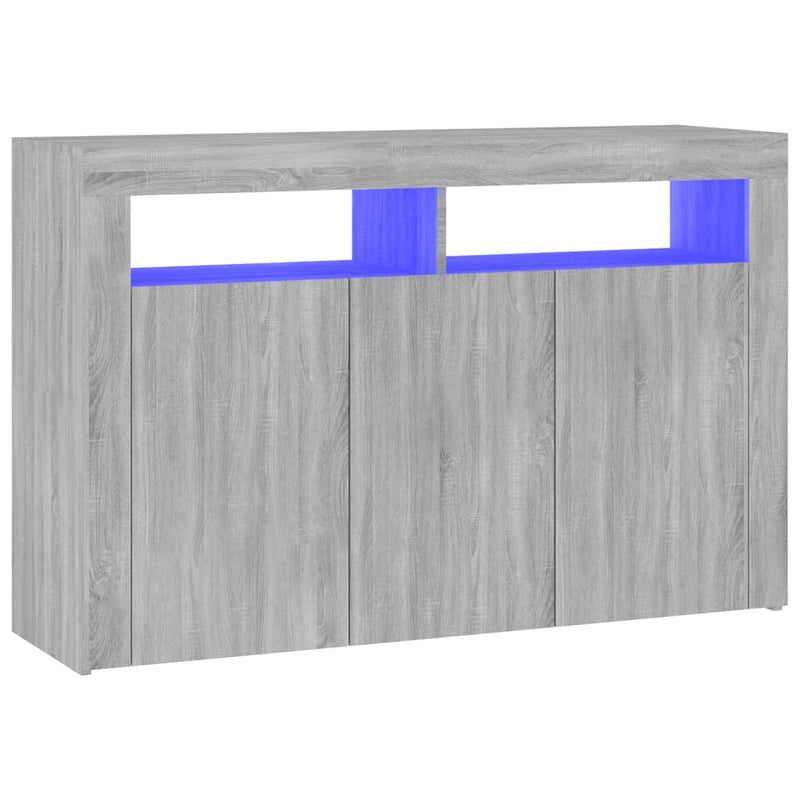 Sideboard mit LED-Beleuchtung Grau Sonoma 115,5x30x75 cm