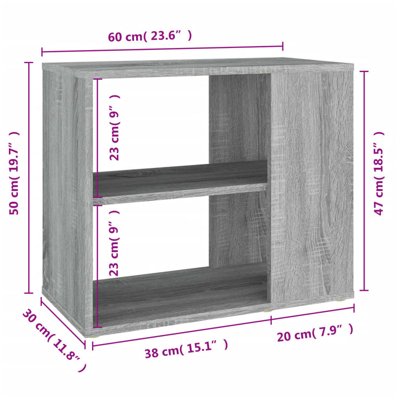 Beistelltisch Grau Sonoma 60x30x50 cm Holzwerkstoff