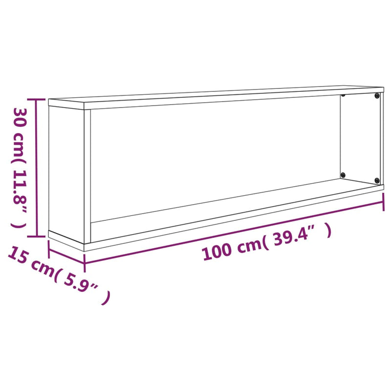 Wandregale 2 Stk. Braun Eichen-Optik 100x15x30 cm Holzwerkstoff