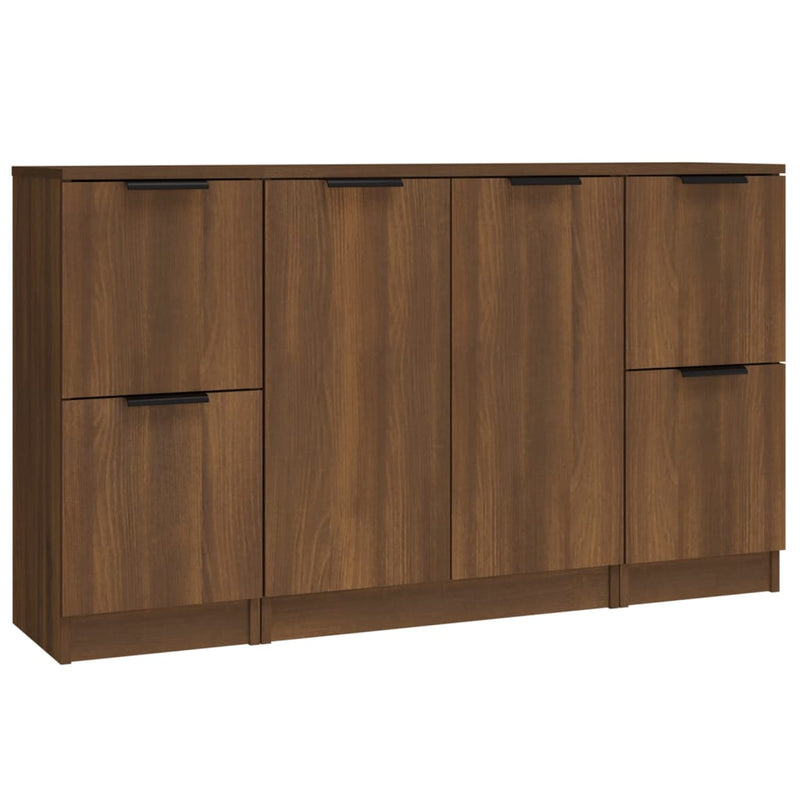 Sideboards 3 Stk. Braun Eichen-Optik Holzwerkstoff