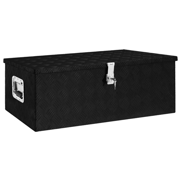 Aufbewahrungsbox Schwarz 90x47x33,5 cm Aluminium