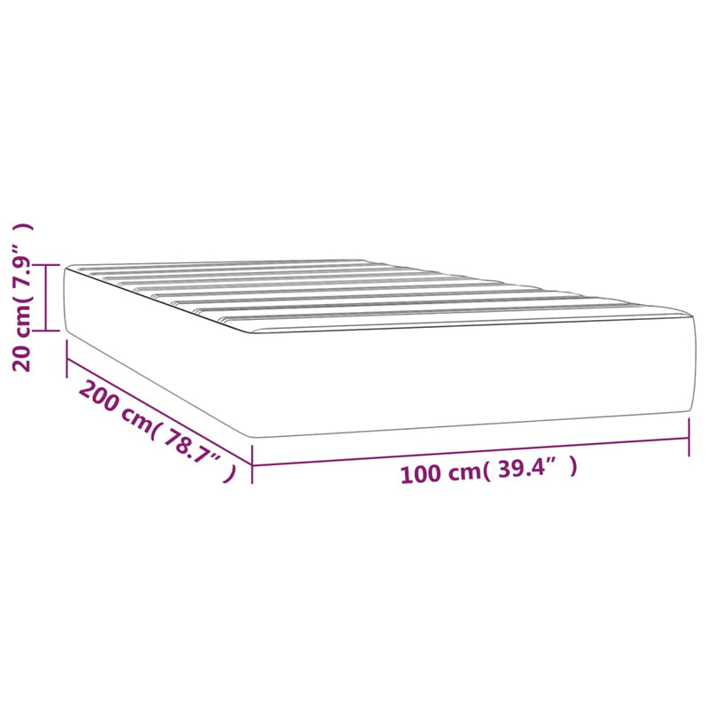 Taschenfederkernmatratze Hellgrau 100x200x20 cm Stoff