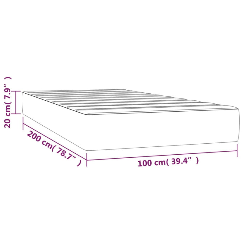 Taschenfederkernmatratze Dunkelgrau 100x200x20 cm Stoff