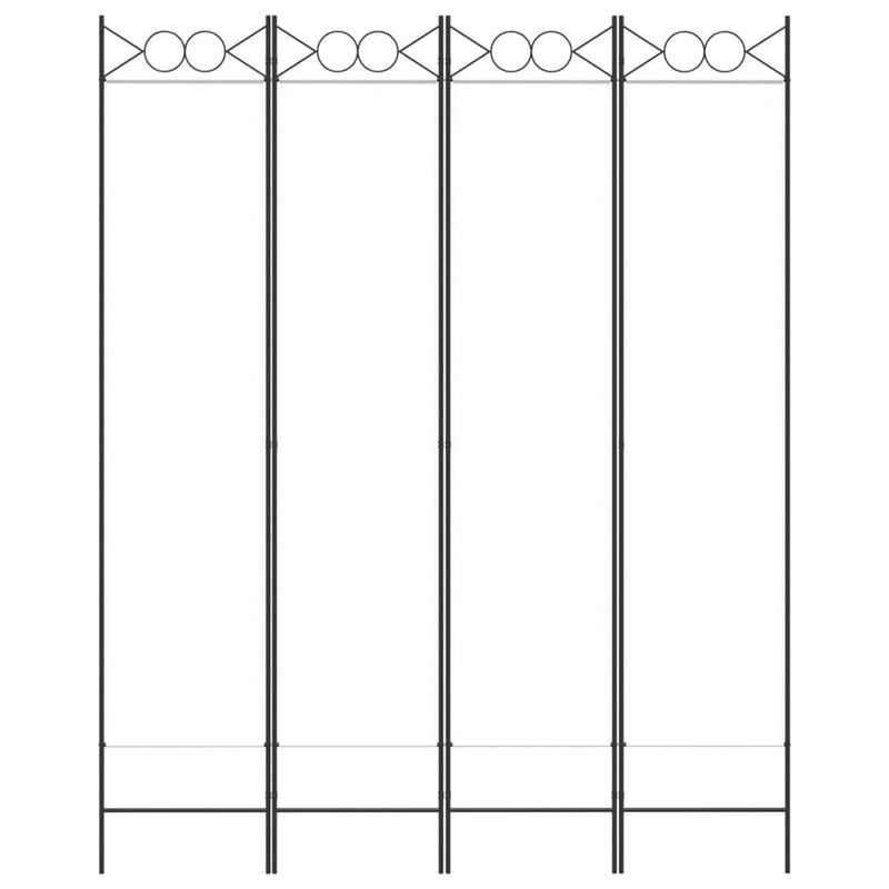 4-tlg. Paravent Weiß 160x200 cm Stoff