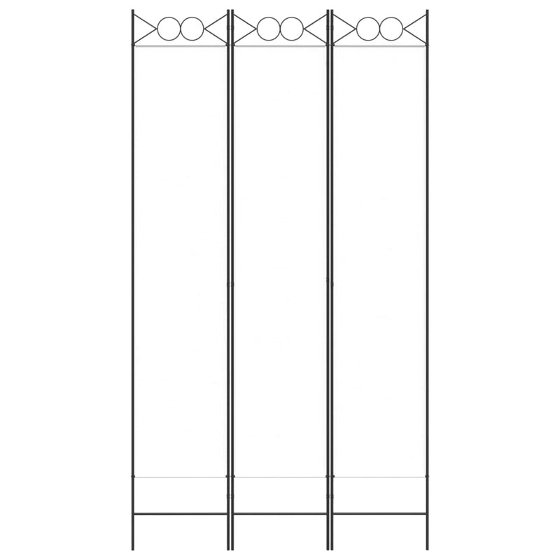 3-tlg. Paravent Weiß 120x220 cm Stoff