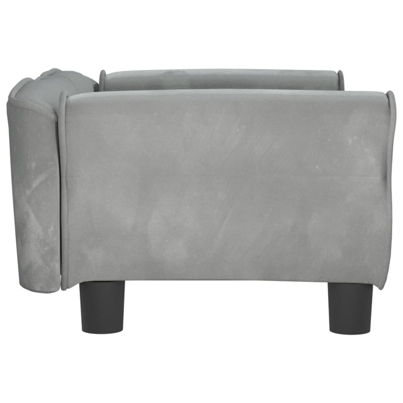 Hundebett Hellgrau 70x45x30 cm Samt