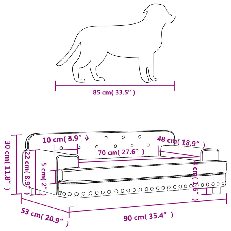 Hundebett Creme 90x53x30 cm Kunstleder