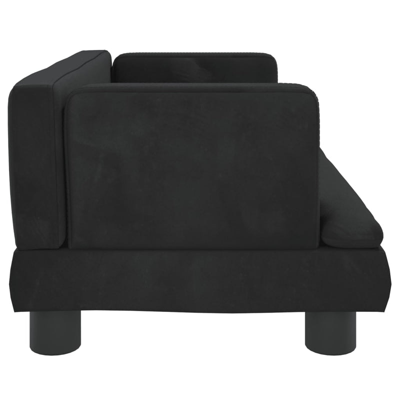 Hundebett Schwarz 60x40x30 cm Samt